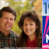 Jim Bob Duggar and his wife and logos for Fox News and the 19 Kids and Counting reality show
