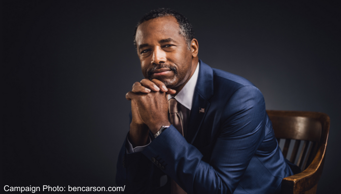 Dr. Ben Carson official campaign photo as shown on his website, bencarson.com.