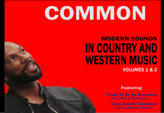 Fake CD covers of a fake CD of country music by rapper Common with a picture of Common