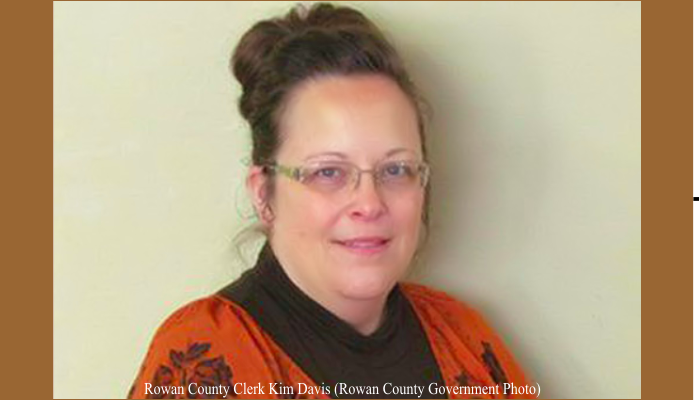 Kim Davis, Rowan County, Kentucky, clerk who refuses to issue same-sex marriage licenses.