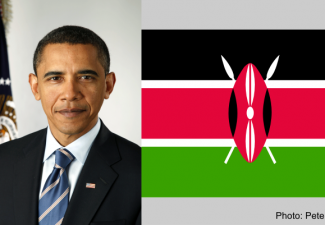Official Photo of President Obama and the Kenya Flag