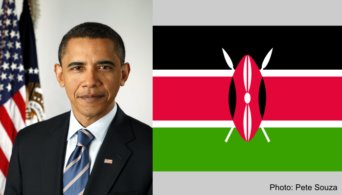 Official Photo of President Obama and the Kenya Flag