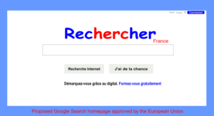 European Union proposed new Google Search France homepage