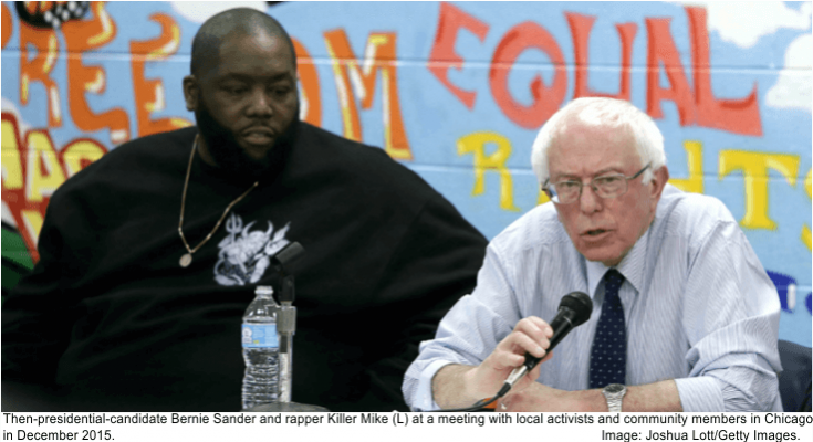Bernie Sanders and rapper Killer Mike