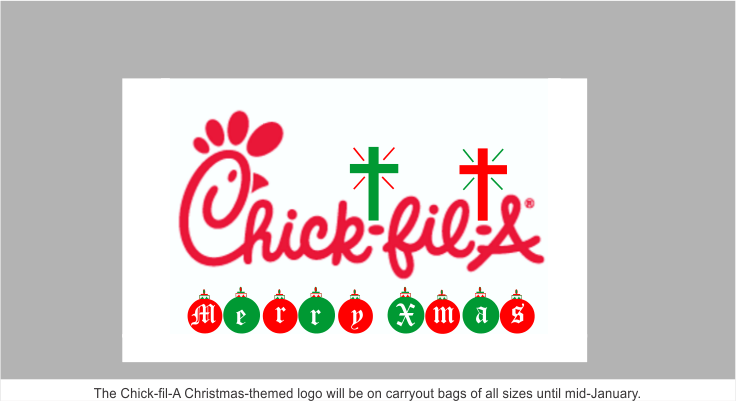 Chick-Fil-A Christmas Logo Ornament